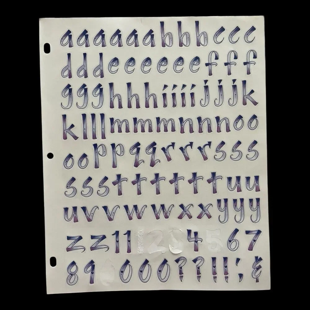 Scrapbooking Alphabet Sticker Lot 11 Incomplete Sheets Alphabitties and More - Picture 10 of 16